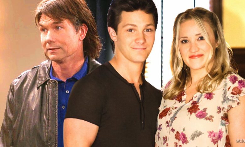 jerry o connell as georgie in the big bang theory and montana jordan as georgie and emily osment as mandy in young sheldon