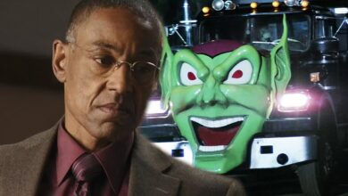 giancarlo esposito as gus fring looking angry next to gus looking calm in breaking bad