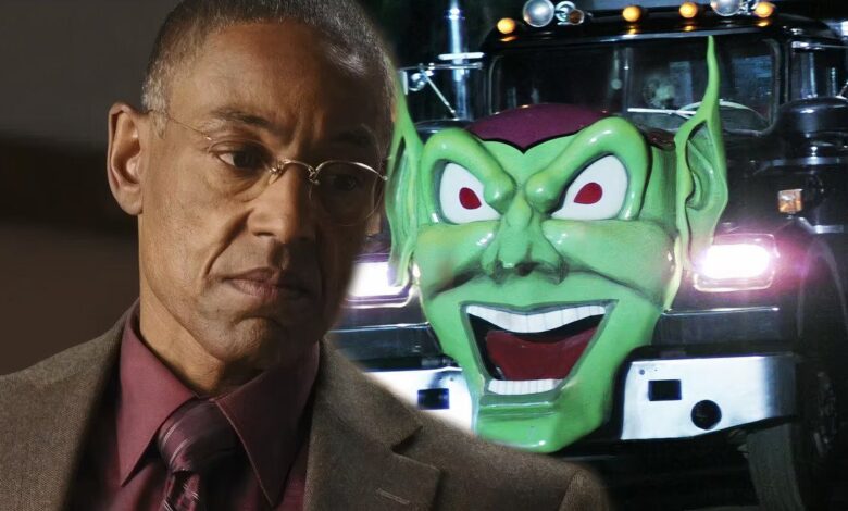 giancarlo esposito as gus fring looking angry next to gus looking calm in breaking bad