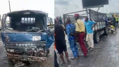 Accident scene at Adeniji inward Sura in Lagos state