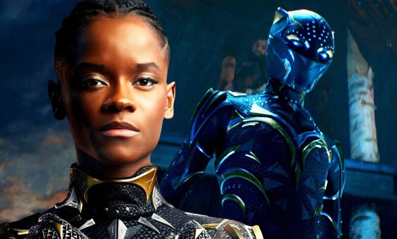 letitia wright as black panther in the mcu