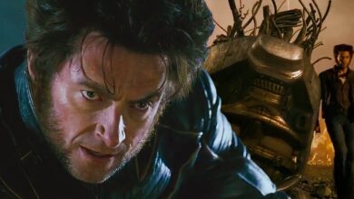 wolverine in x men the last stand in the danger room with a sentinel head